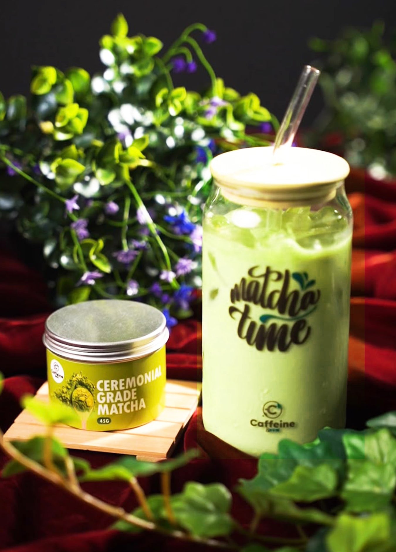 Matcha Glass with Lid & Straw