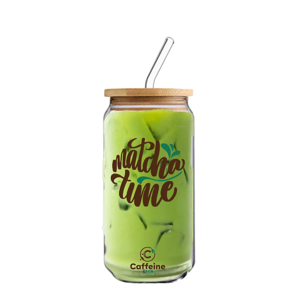 Caffeine & Co Matcha Glass with Lid & Straw