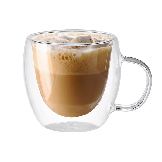 80ml Double Wall Espresso Cup with Handle Pack of 2