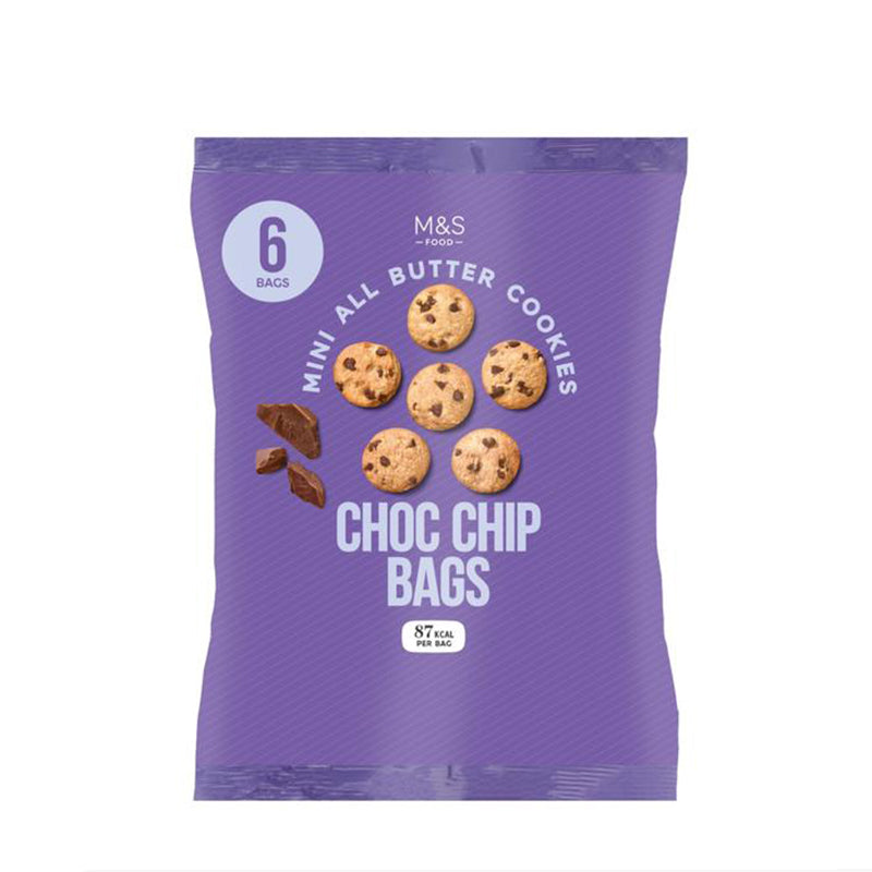 M&S 6 Mini Bags Choco Chip 108g