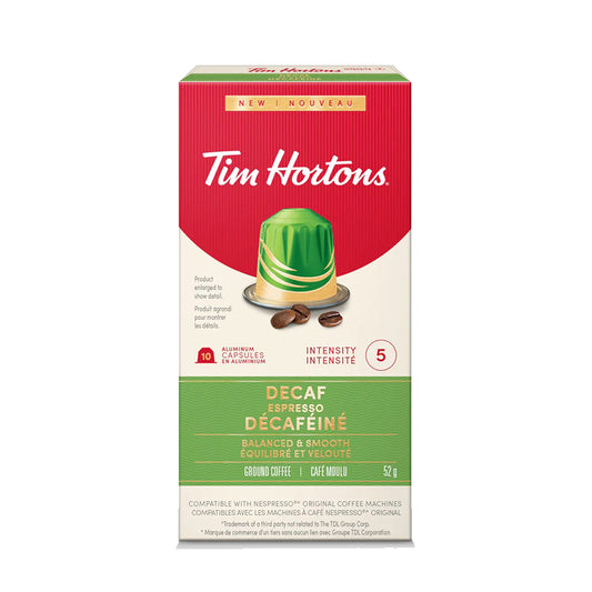 Tim Hortons Decaf Espresso Nespresso Capsules