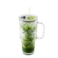 1L Glass Tumbler with Straw