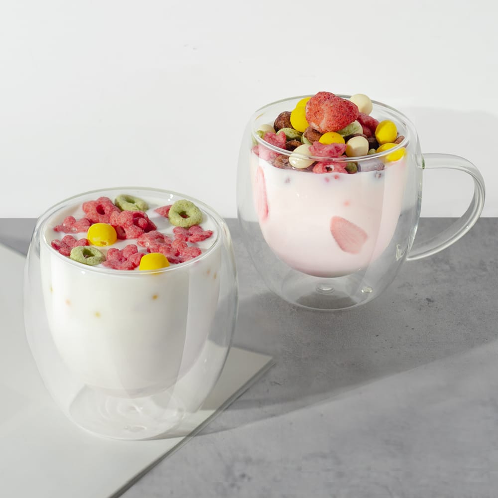 80ml Double Wall Espresso Cup with Handle Pack of 2