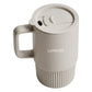 Porcelain Mug with Lid Beige