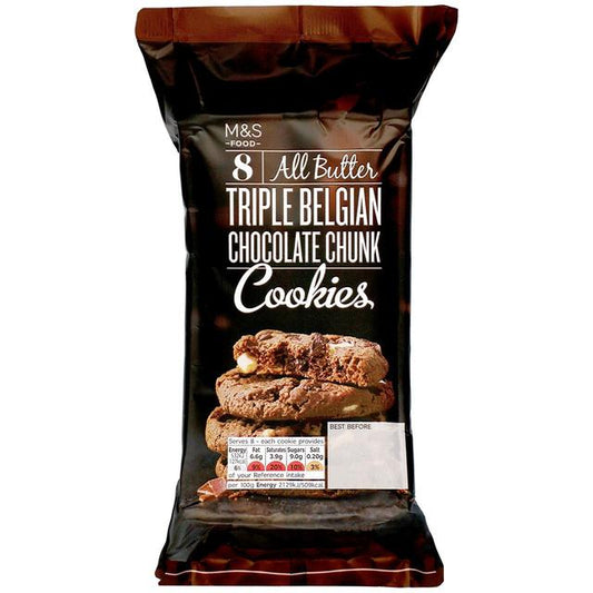 M&S Triple Chocolate Belgian Chocolate Chunk Cookies 200g